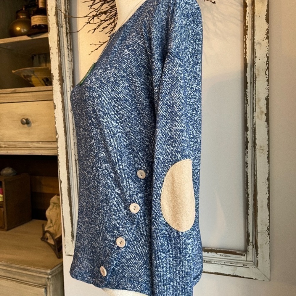 BLU Pepper Blue and Tan Top Size Small